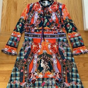 Colorful Patterned Long Sleeve Dress